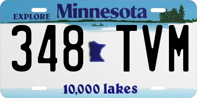 MN license plate 348TVM