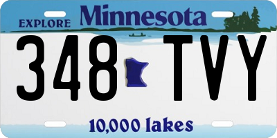 MN license plate 348TVY