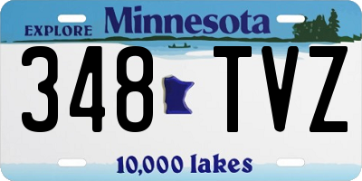 MN license plate 348TVZ