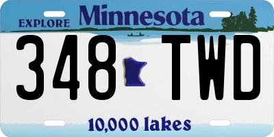 MN license plate 348TWD