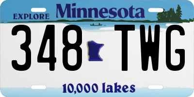 MN license plate 348TWG