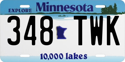 MN license plate 348TWK