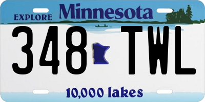 MN license plate 348TWL