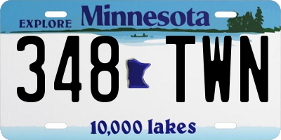MN license plate 348TWN