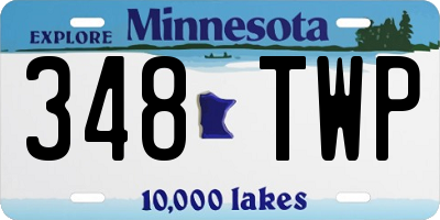 MN license plate 348TWP