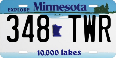 MN license plate 348TWR