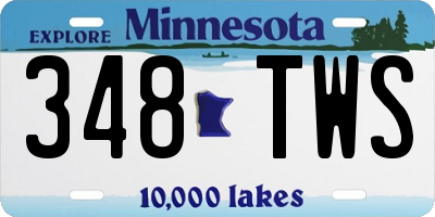 MN license plate 348TWS