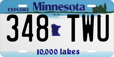 MN license plate 348TWU