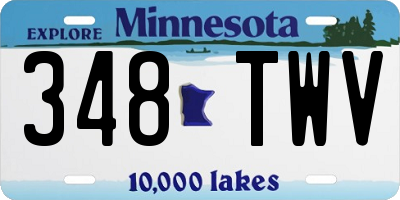 MN license plate 348TWV