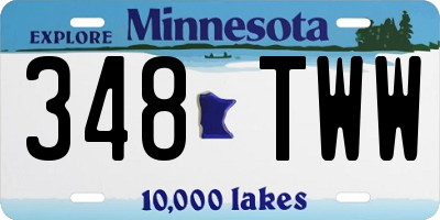 MN license plate 348TWW