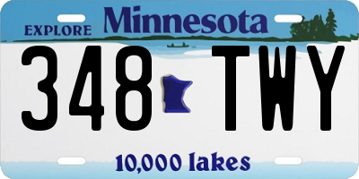 MN license plate 348TWY