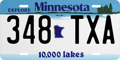 MN license plate 348TXA