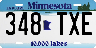 MN license plate 348TXE