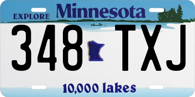MN license plate 348TXJ