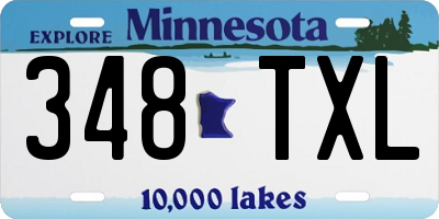 MN license plate 348TXL