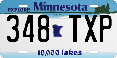 MN license plate 348TXP
