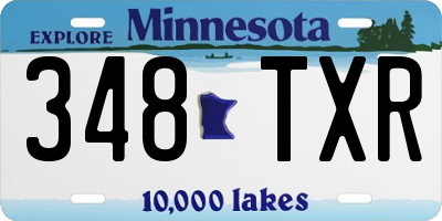 MN license plate 348TXR