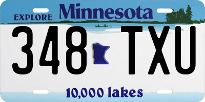 MN license plate 348TXU