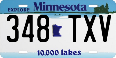 MN license plate 348TXV