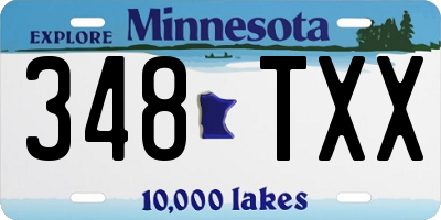 MN license plate 348TXX