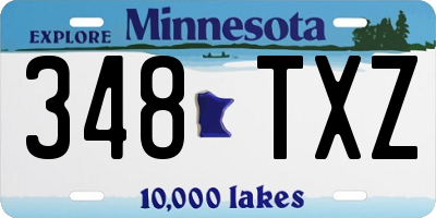 MN license plate 348TXZ