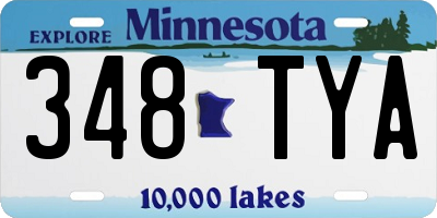 MN license plate 348TYA