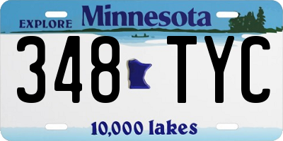 MN license plate 348TYC