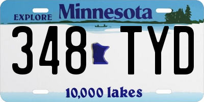 MN license plate 348TYD