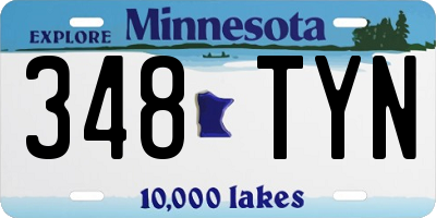 MN license plate 348TYN