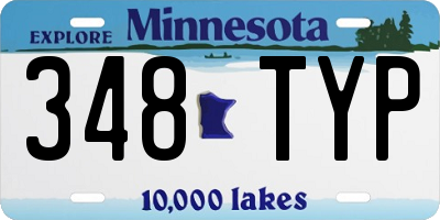 MN license plate 348TYP