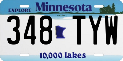MN license plate 348TYW