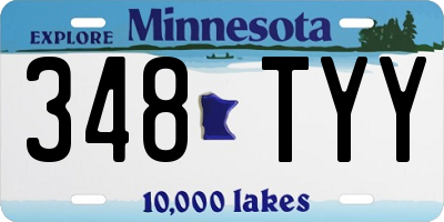 MN license plate 348TYY