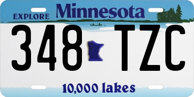 MN license plate 348TZC