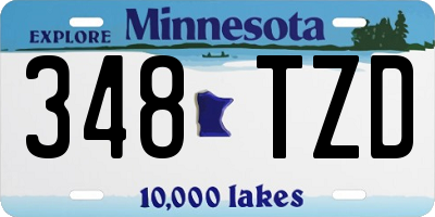 MN license plate 348TZD