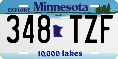 MN license plate 348TZF