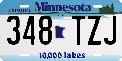 MN license plate 348TZJ