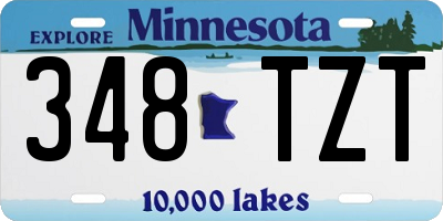 MN license plate 348TZT