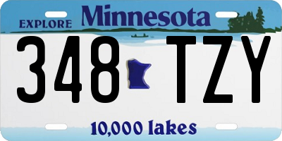 MN license plate 348TZY