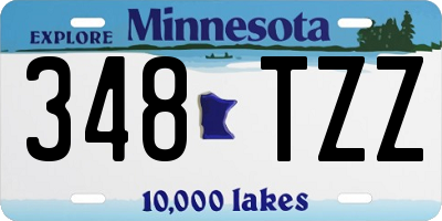 MN license plate 348TZZ