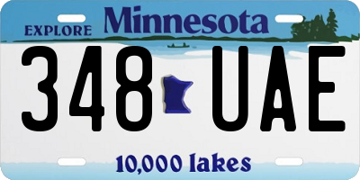 MN license plate 348UAE