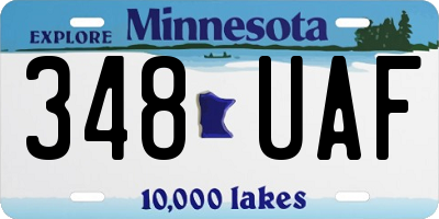 MN license plate 348UAF