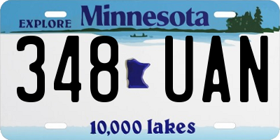 MN license plate 348UAN