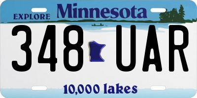 MN license plate 348UAR