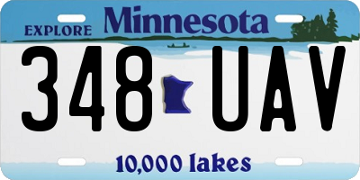 MN license plate 348UAV