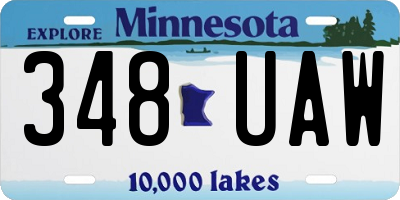 MN license plate 348UAW