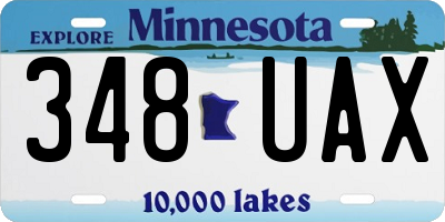 MN license plate 348UAX