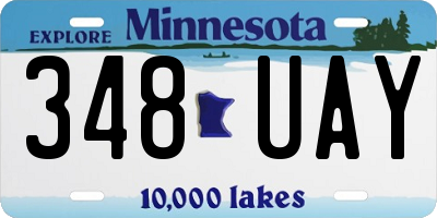 MN license plate 348UAY