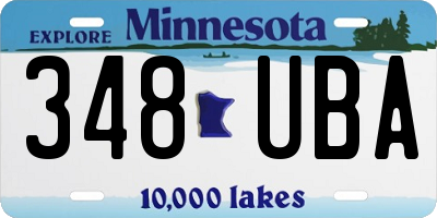 MN license plate 348UBA