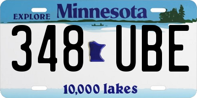 MN license plate 348UBE