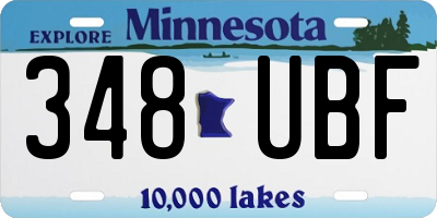 MN license plate 348UBF